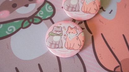 tanuki & kitsune can badge