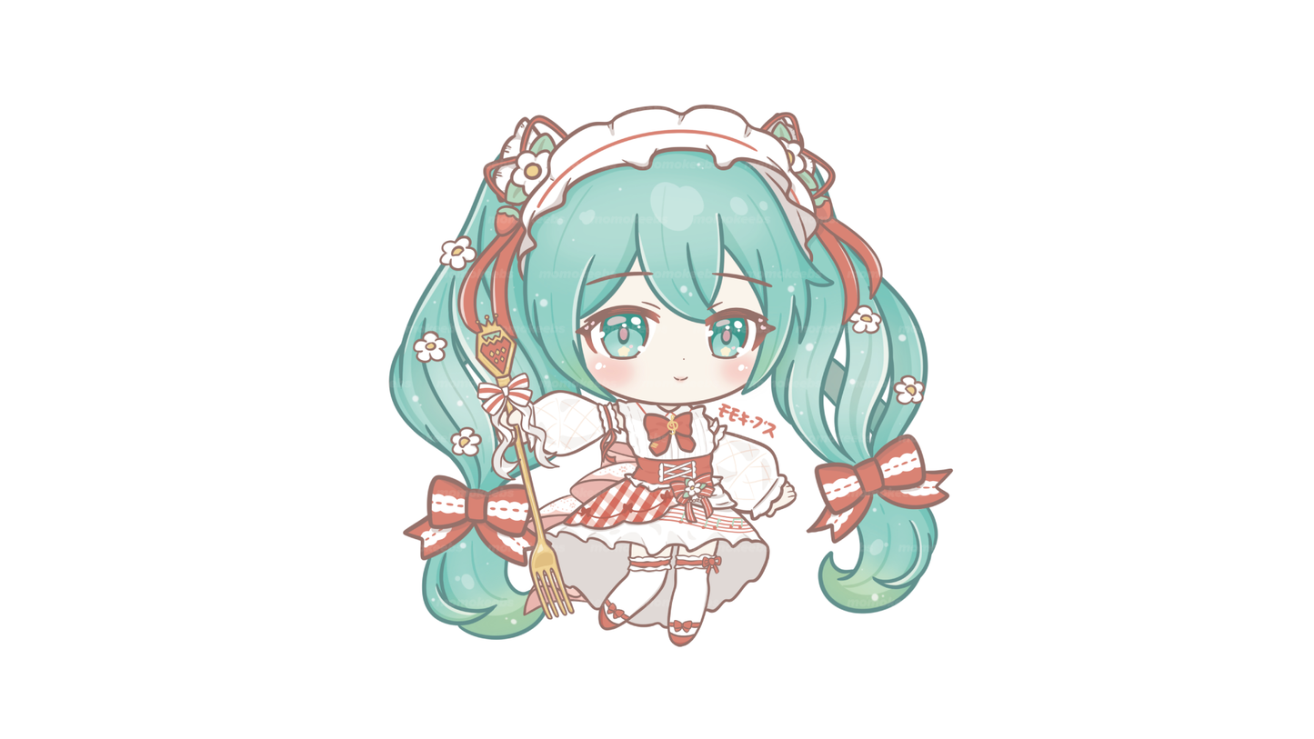 15th anniv. strawberry miku sticker
