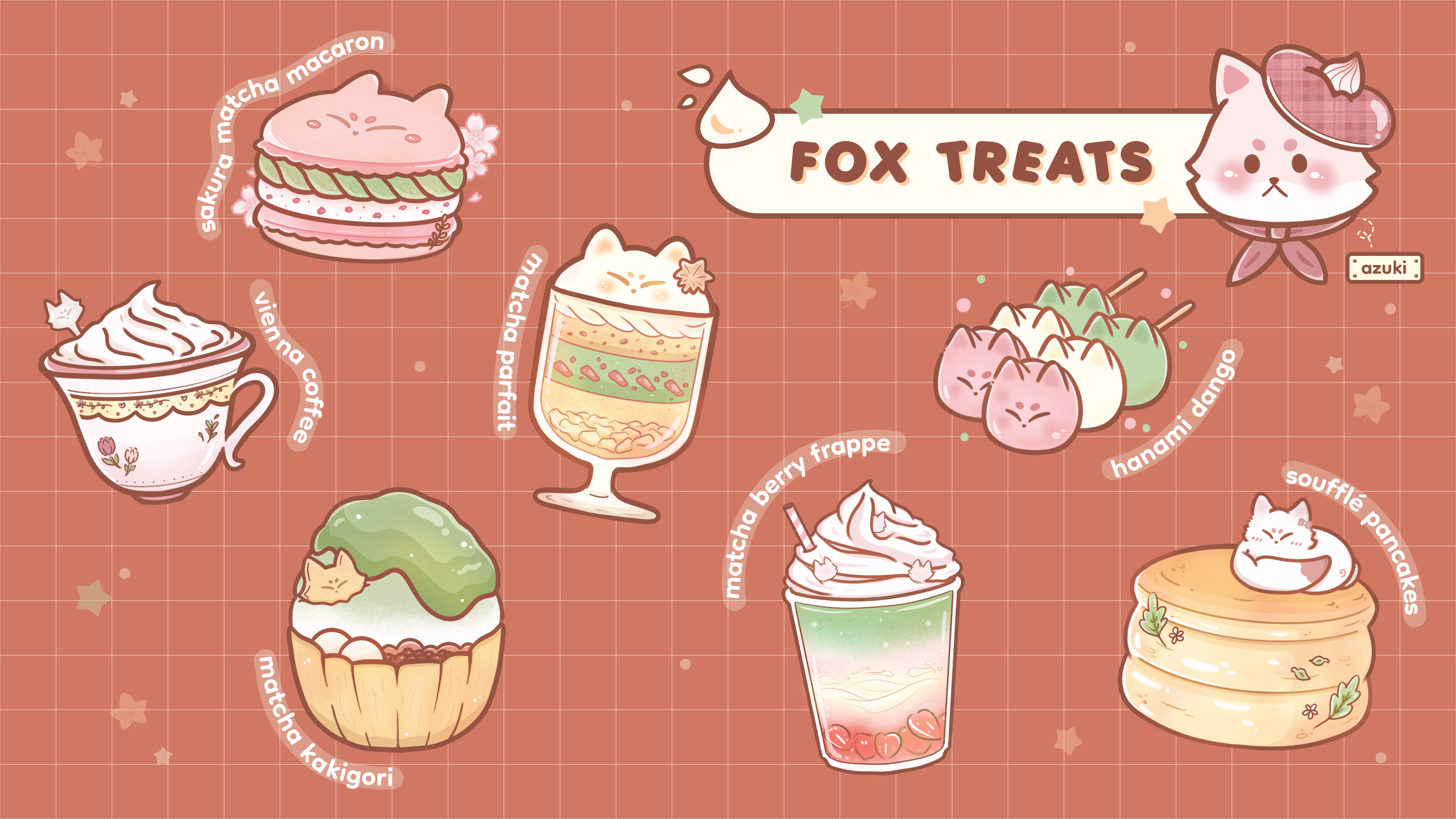 fox treats sticker sheet