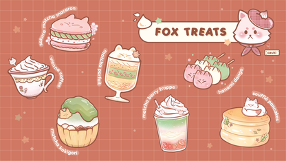 fox treats sticker sheet