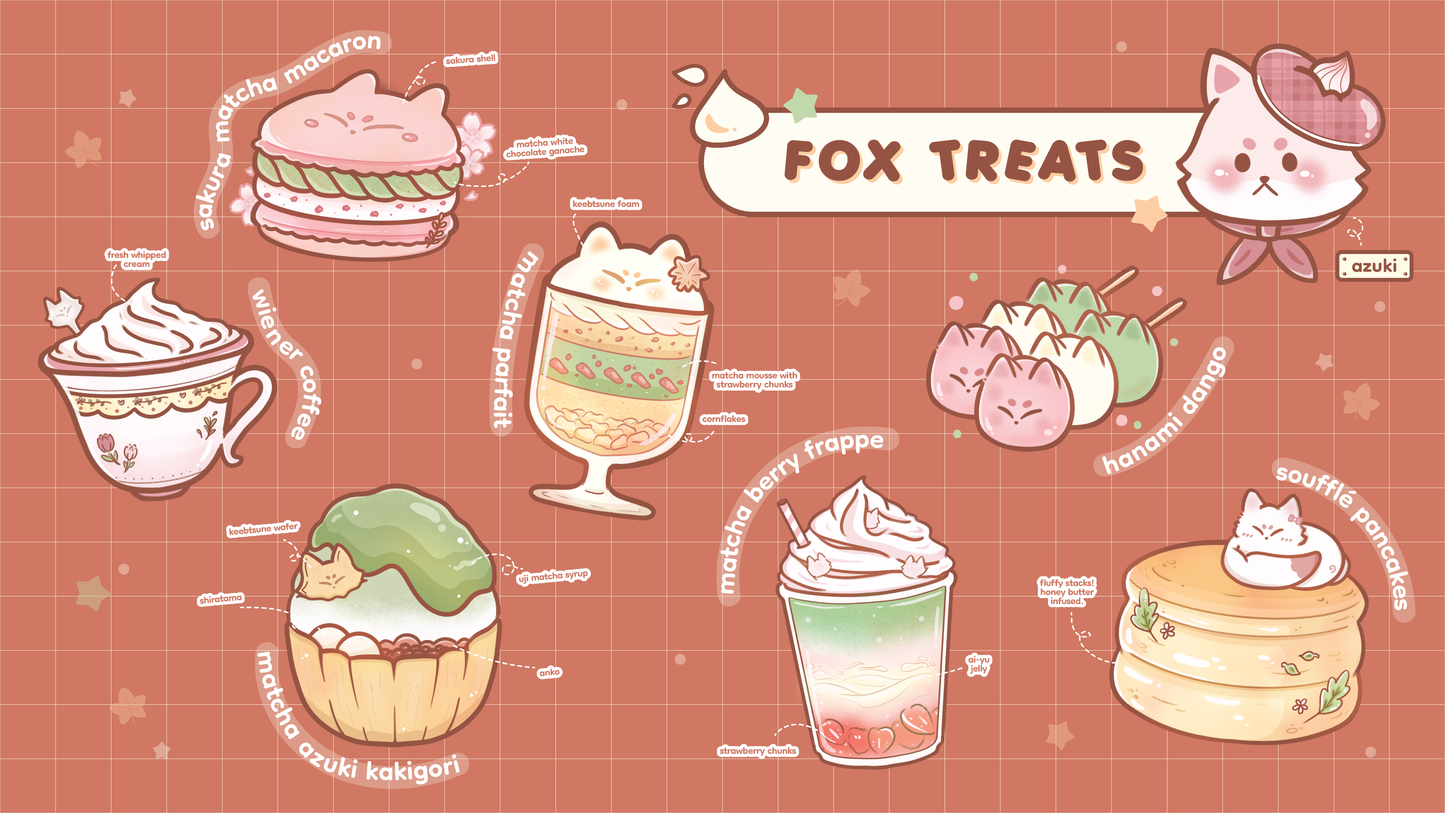 fox treats sticker sheet