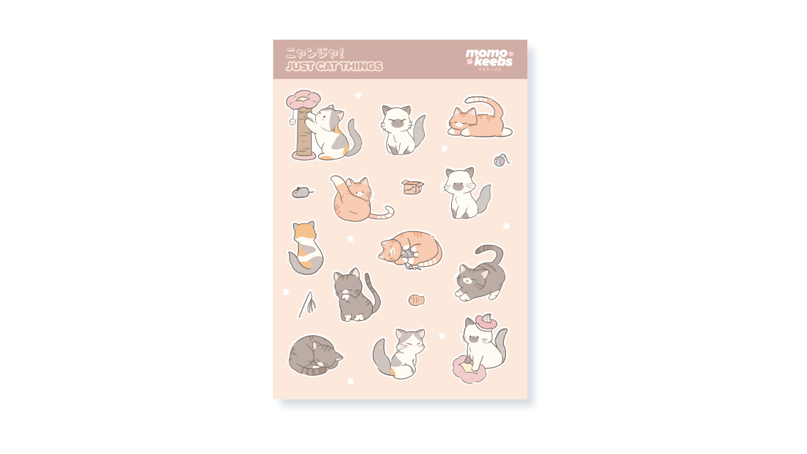 just cat things sticker sheet