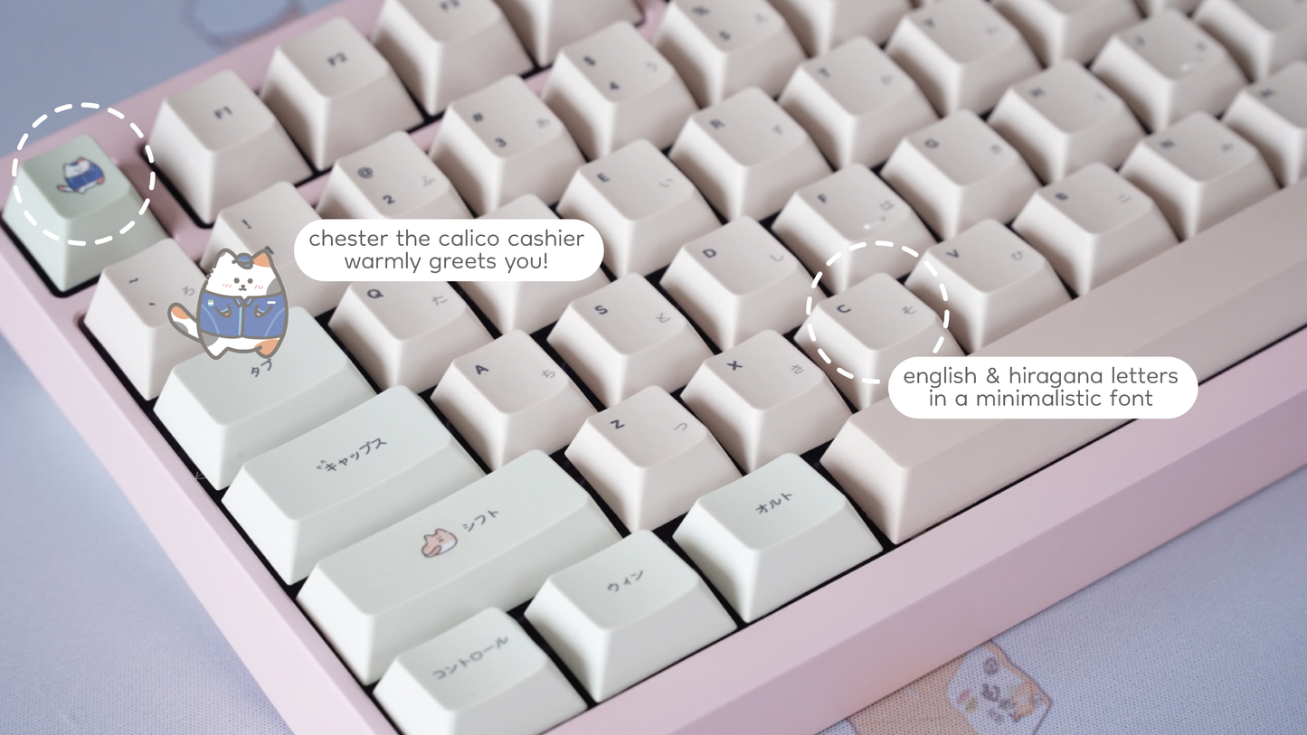 [P.O open] konbini kats keycaps