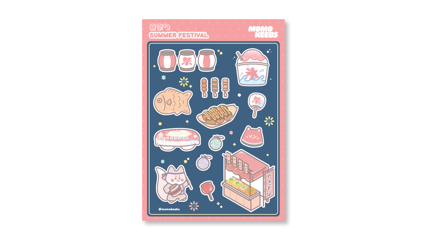 summer festival sticker sheet