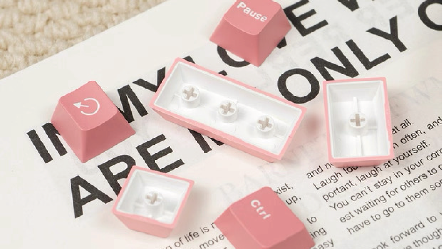 simple pink keycaps