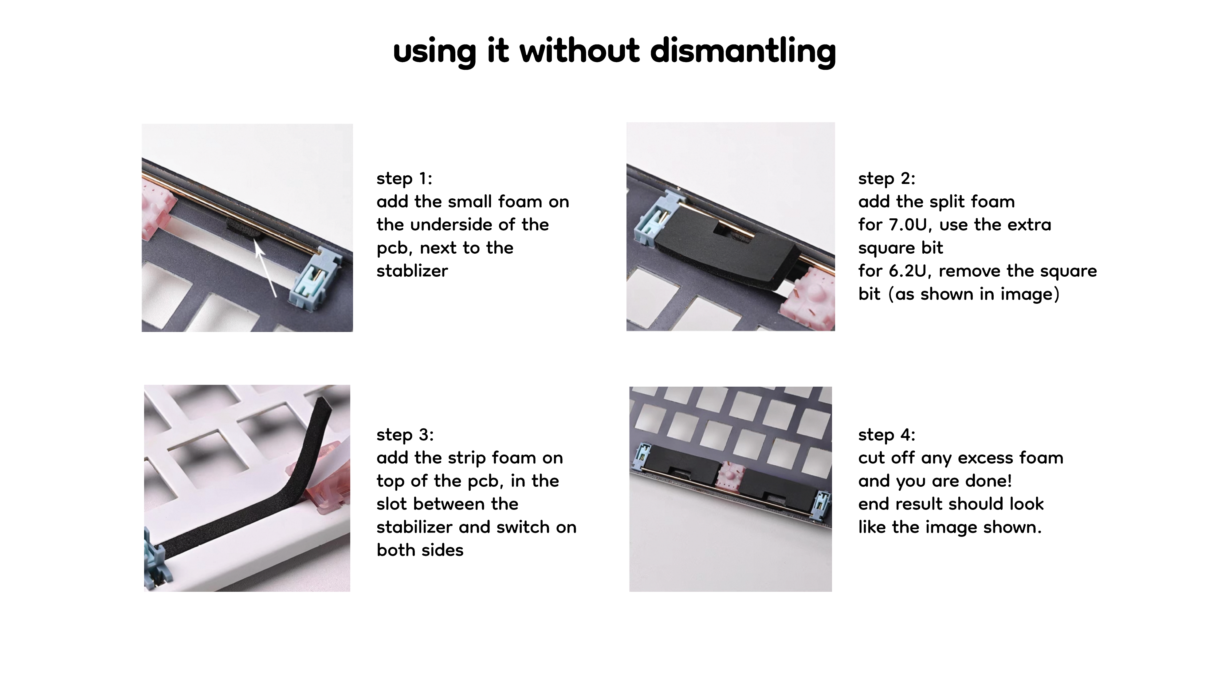 split spacebar foam